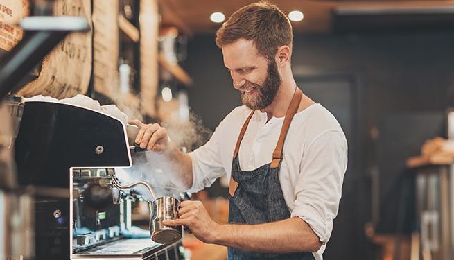 Barrista preparing coffee