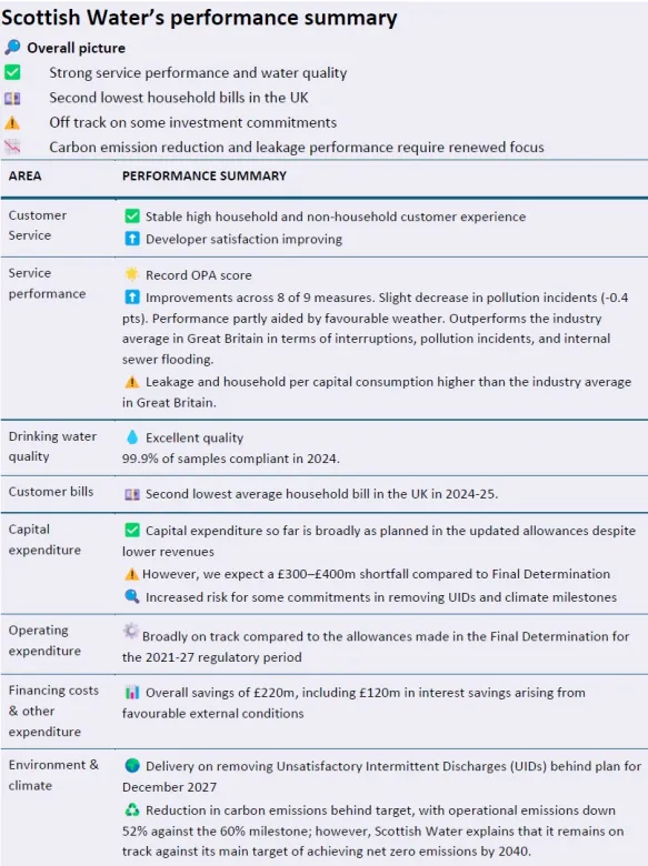 SW performance summary graphic